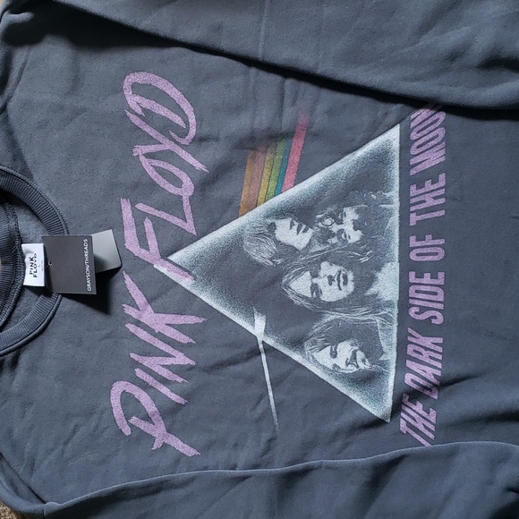 GRAYSON THREADS Pink Floyd DARK SIDE OF THE MOON, oversized LG soft Crop Top NWT - Picture 4 of 9